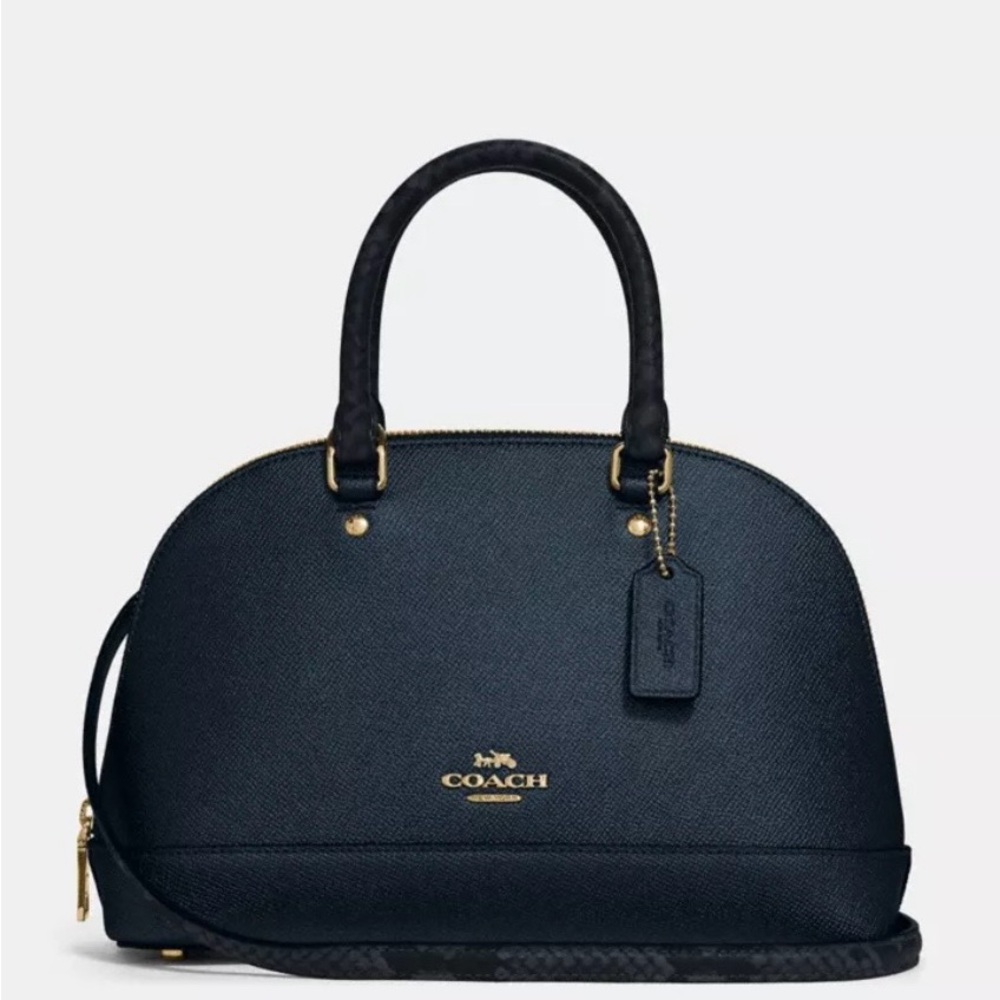 Coach Black Mini Sierra Dome Satchel Crossbody Top Handle Bag